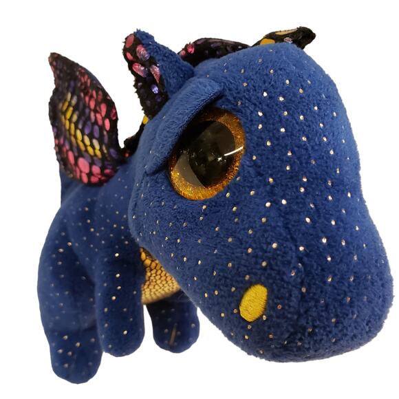 TY Beanie Baby Blue Dragon Saffire Blue Dragon Plush Doll 6 Inch - Picture 6 of 10